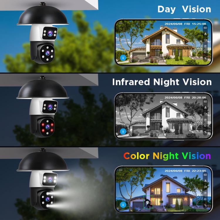 SriHome SH068 E27 4MP HD Dual Lens Light Bulb Camera Outdoor IP66 Waterproof SriHome SH068 E27 4MP HD Dual Lens Light Bulb Camera Outdoor IP66 Waterproof